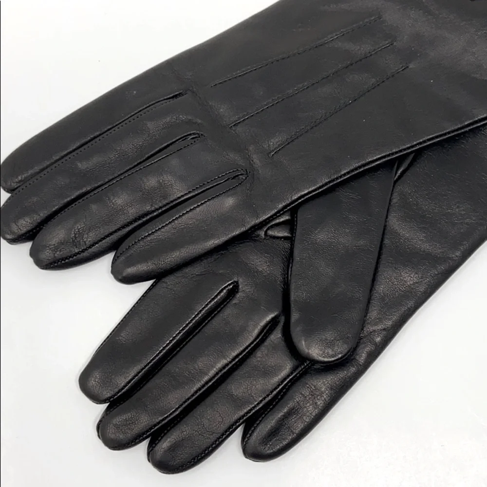 Portolano Black Leather Gloves NWT